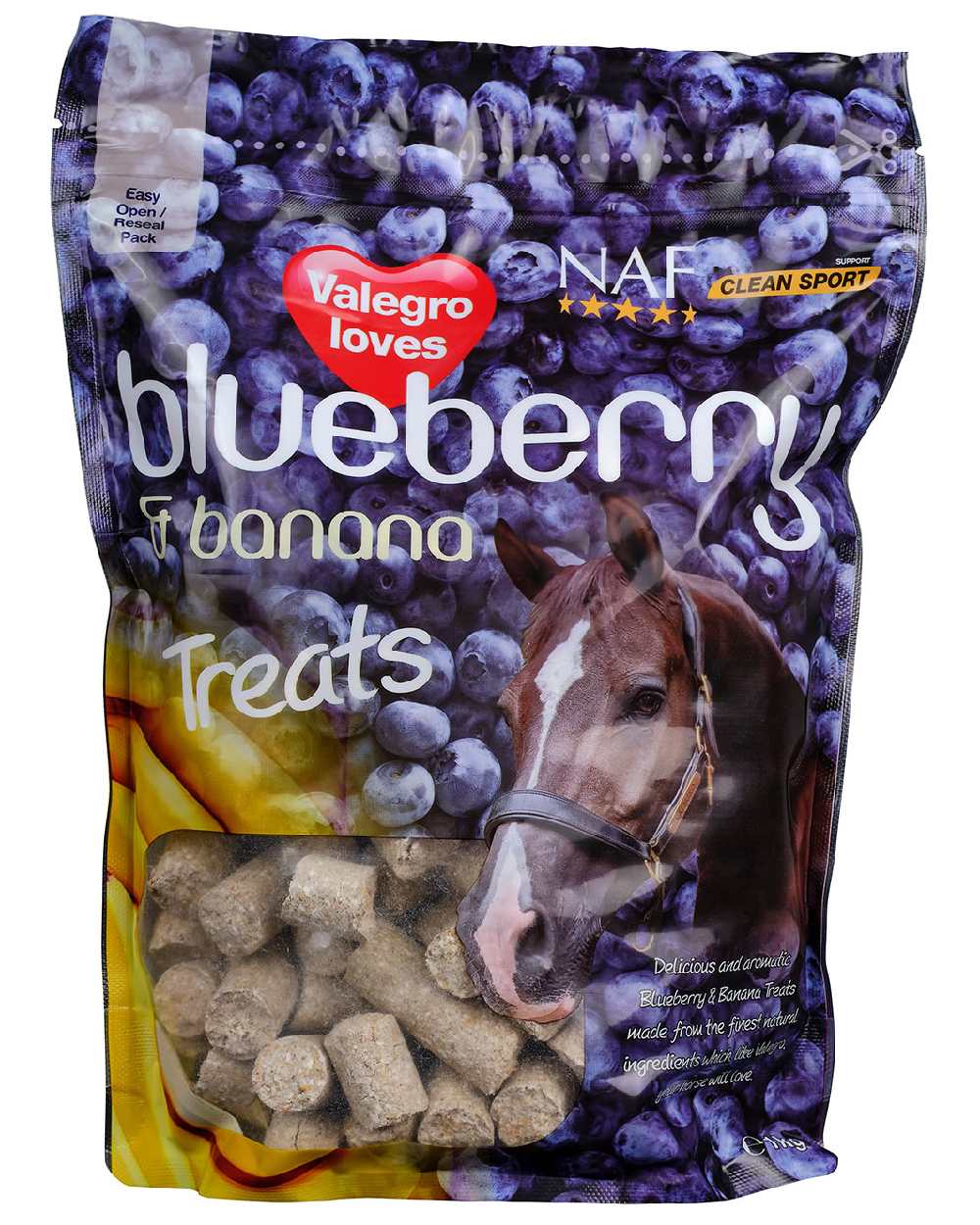 NAF Blueberry &amp; Banana Treats on white background