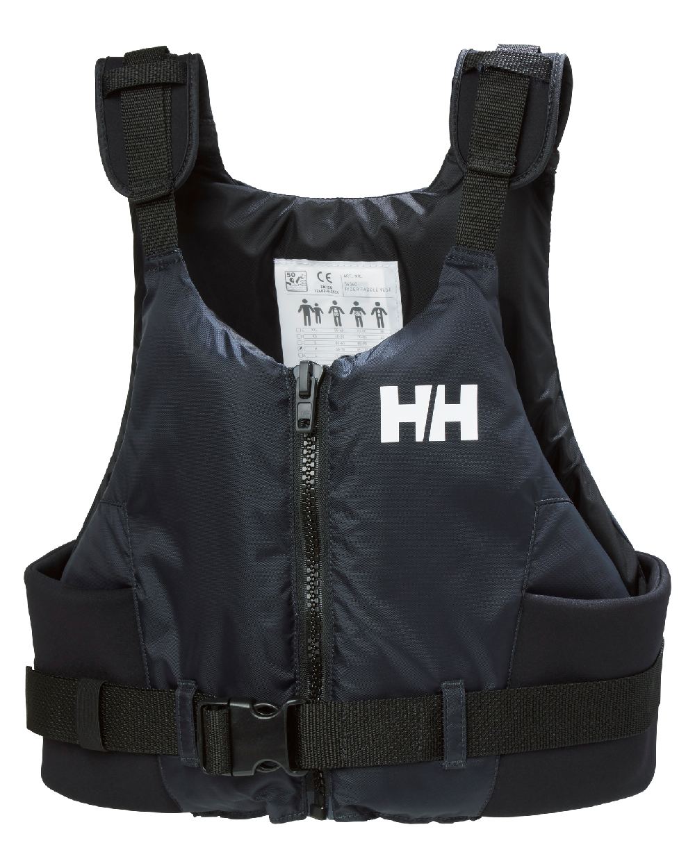 Navy coloured Helly Hansen Rider Paddle Life Vest on white background 