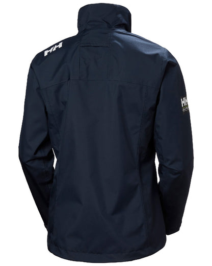 Navy coloured Helly Hansen Womens Crew Sailing Jacket 2.0 on white background 