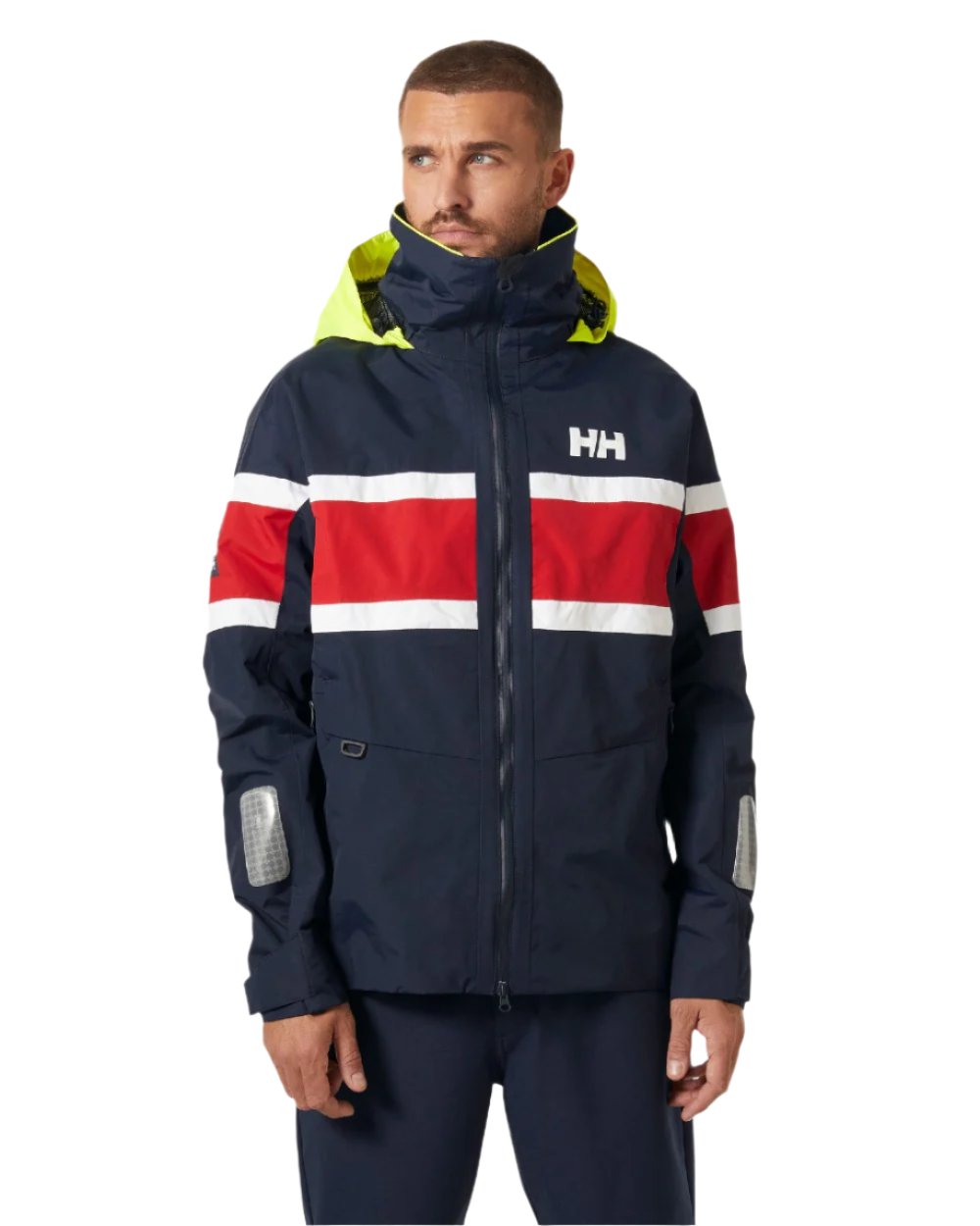 Navy coloured Helly Hansen Mens Salt Original Sailing Jacket on whitebackground 