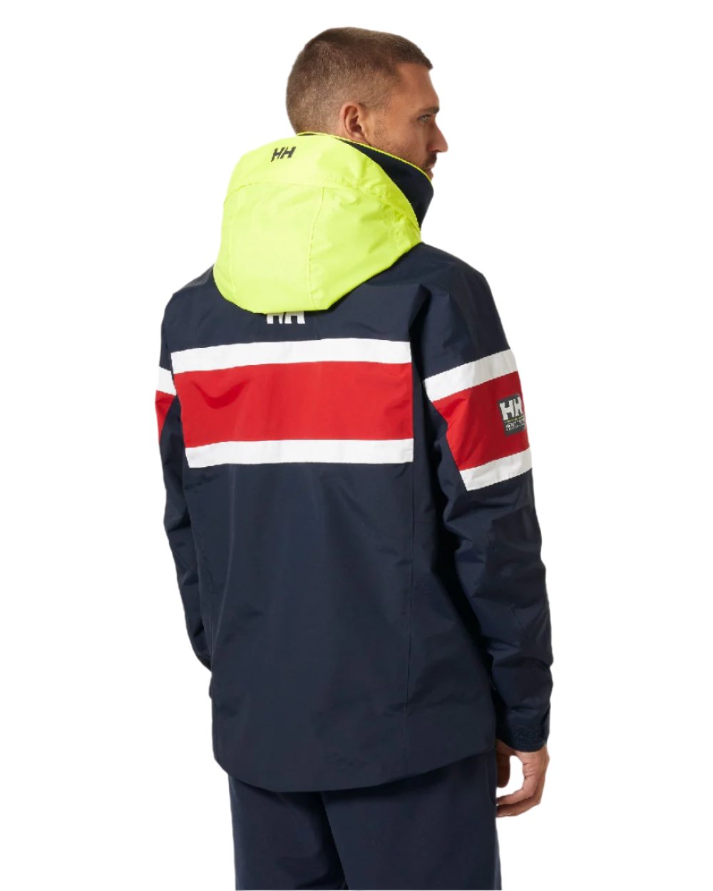 Navy coloured Helly Hansen Mens Salt Original Sailing Jacket on white background 