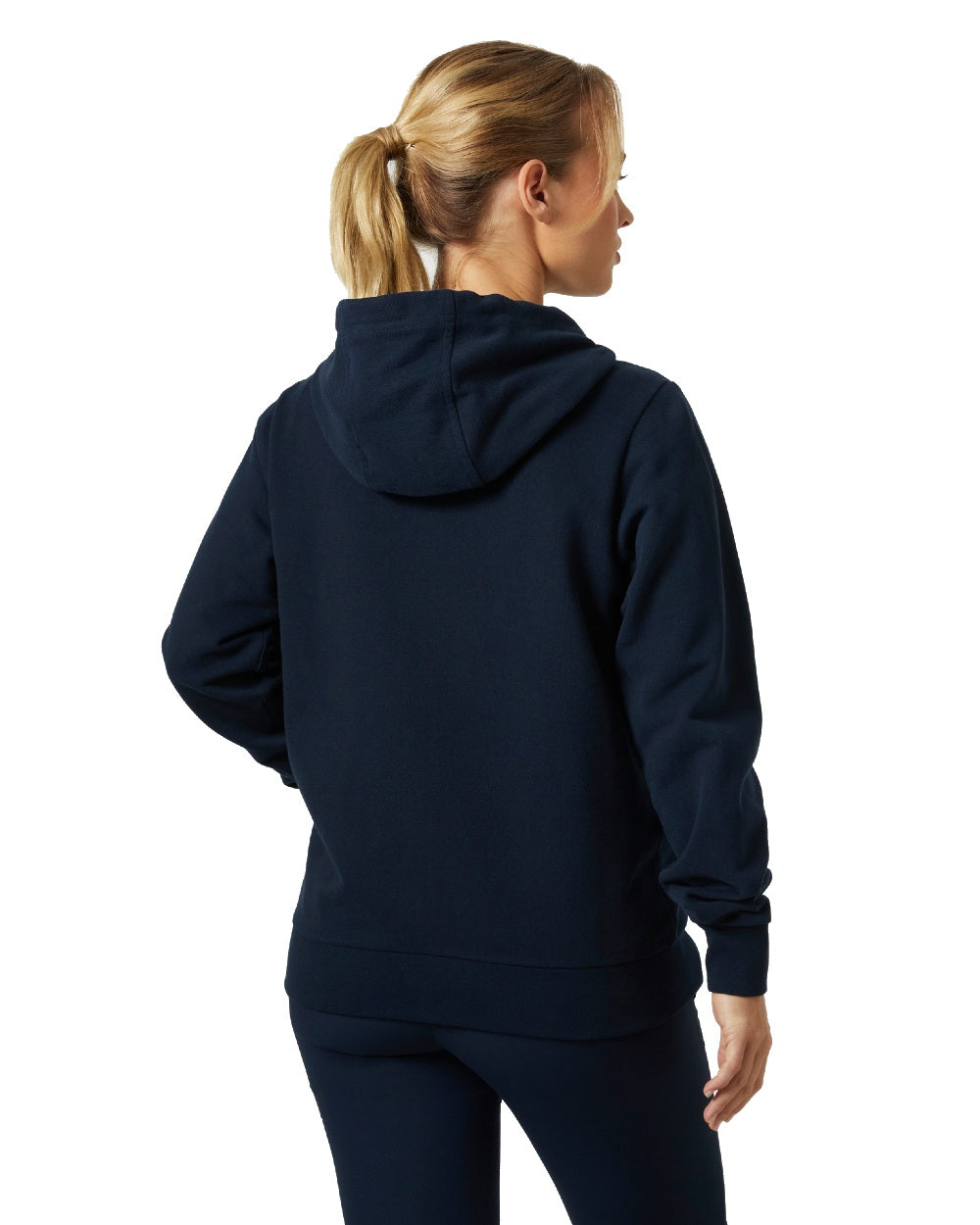 Navy Coloured Helly Hansen Womens HH Logo Full Zip Hoodie on a white background 