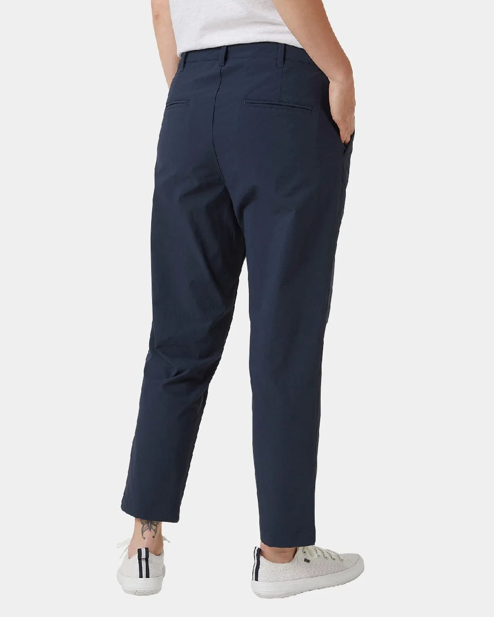 Navy coloured Helly Hansen Womens Siren Pant on grey background 