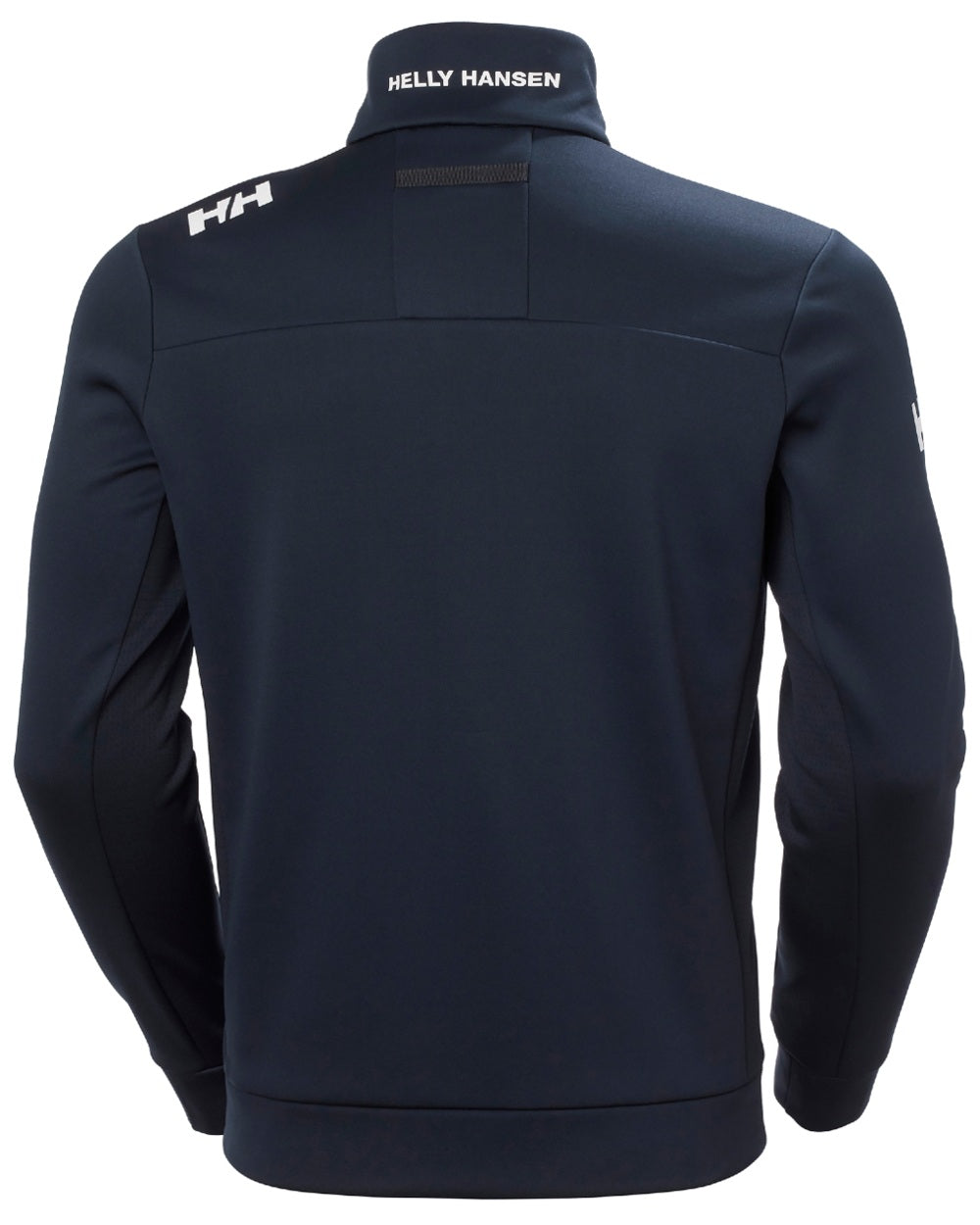 Navy coloured Helly Hansen Mens Crew Fleece Jacket on white background 