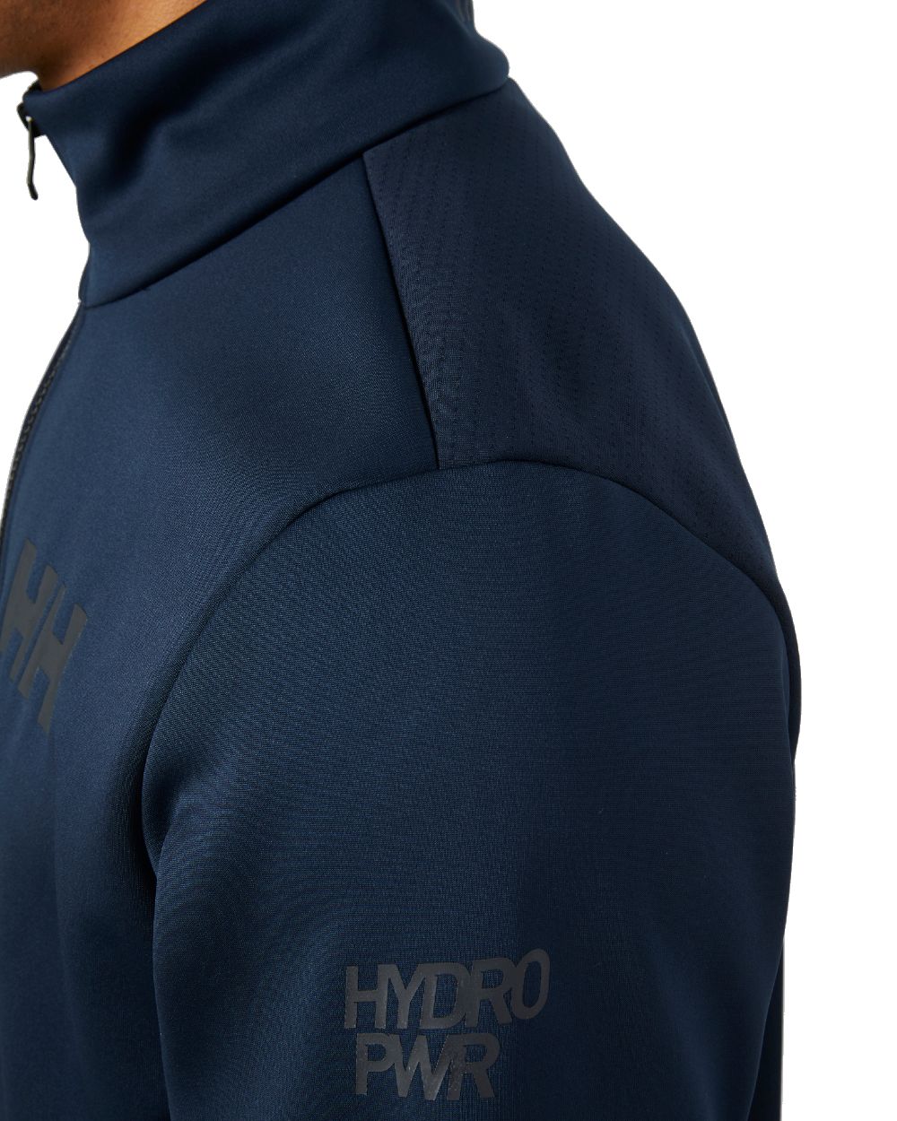 Navy coloured Helly Hansen Mens HP Fleece Jacket 2.0 on white background 