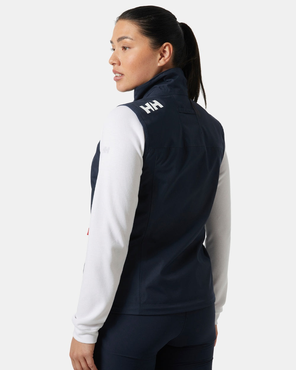 Navy coloured Helly Hansen Womens Crew Sailing Vest 2.0 on white background 