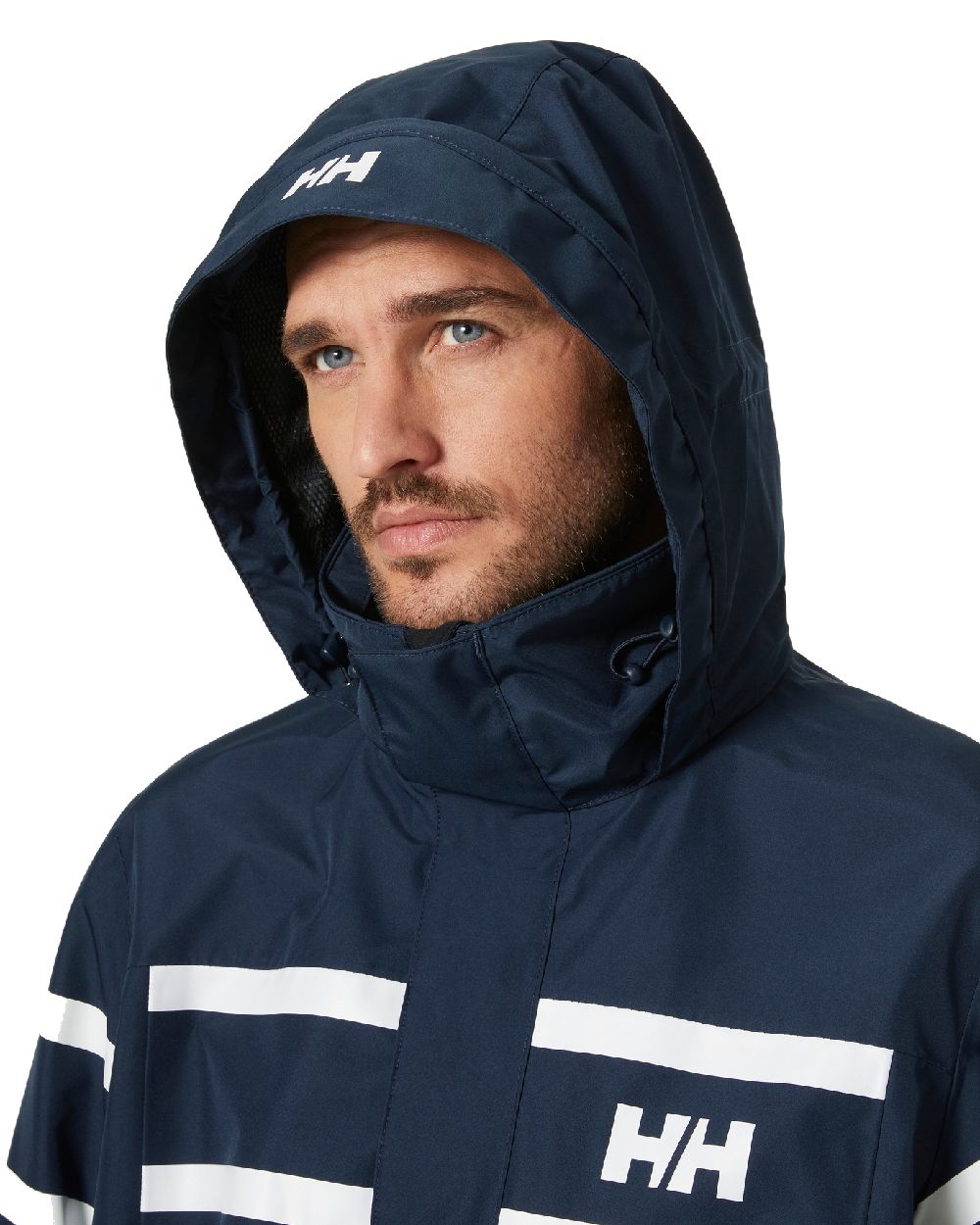 Navy coloured Helly Hansen Mens Salt Inshore Jacket on white background 