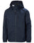 Navy Coloured Helly Hansen Childrens Crew Hooded Jacket On A White Background #colour_navy