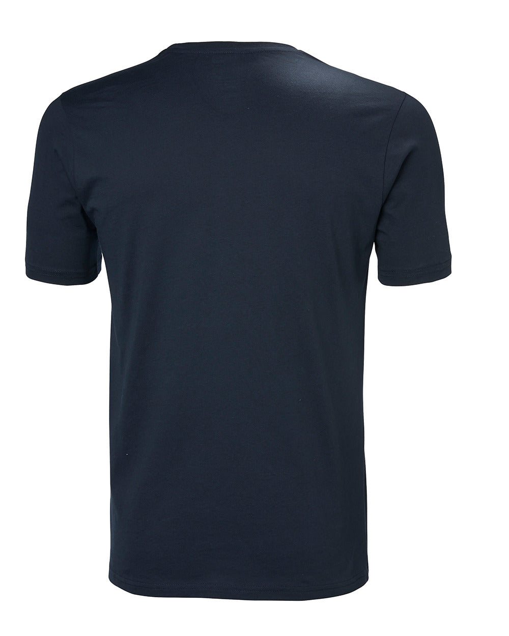 Navy Coloured Helly Hansen Mens Logo T-Shirt On A White Background 