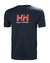 Navy Coloured Helly Hansen Mens Logo T-Shirt On A White Background #colour_navy