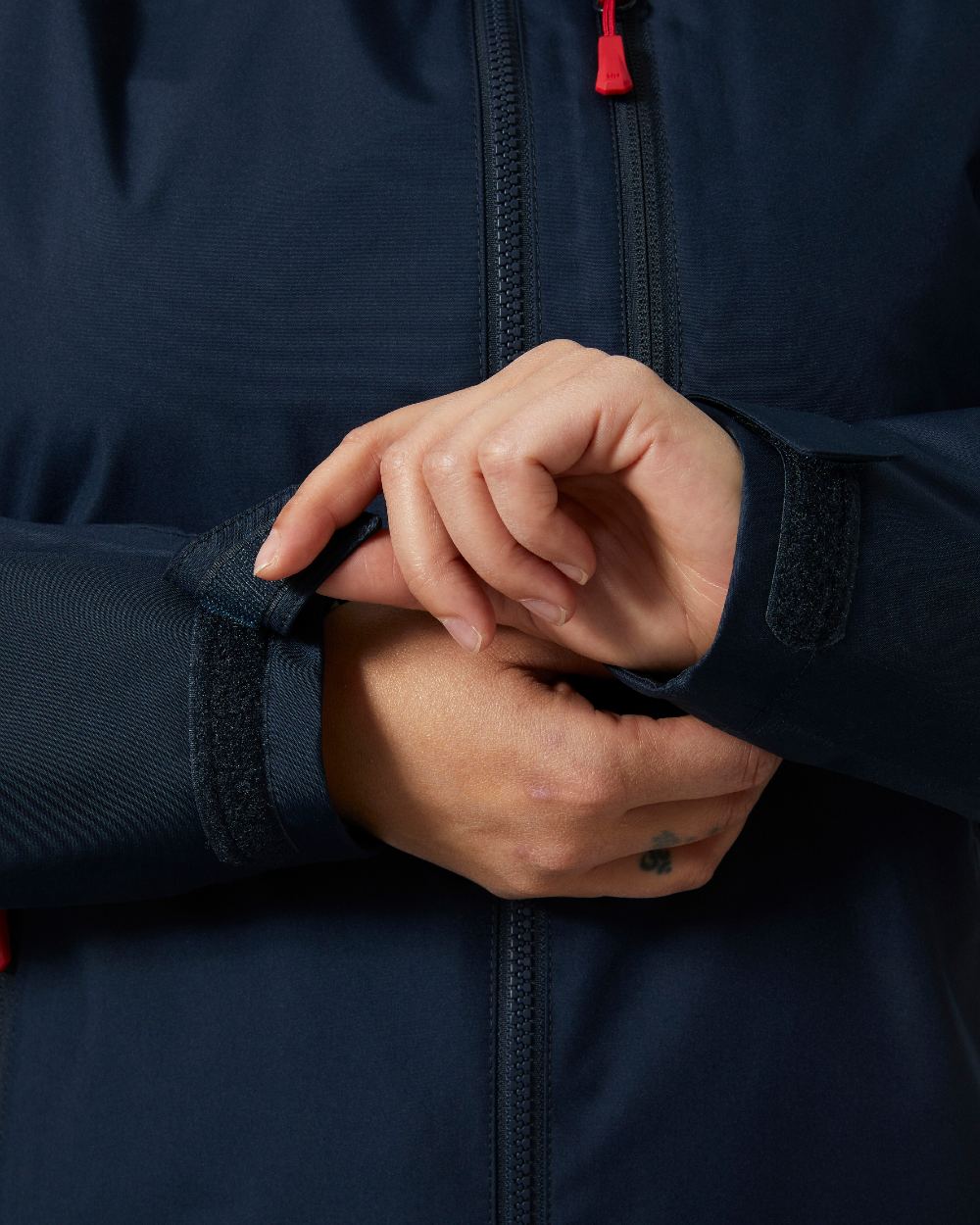 Navy Coloured Helly Hansen Womens Crew Hooded Midlayer Sailing Jacket 2.0 On A White Background 