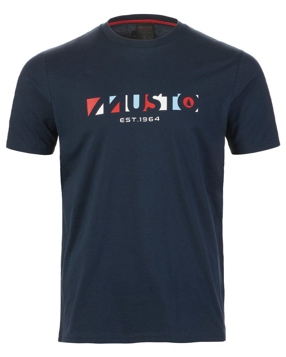 Navy Coloured Musto Mens 1964 Short Sleeve T-Shirt On A White Background 