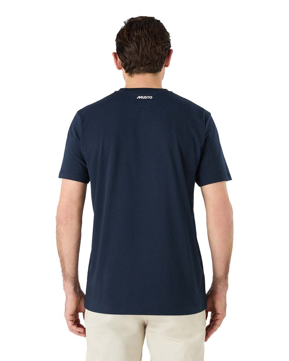 Navy Coloured Musto Mens 1964 Short Sleeve T-Shirt On A White Background 