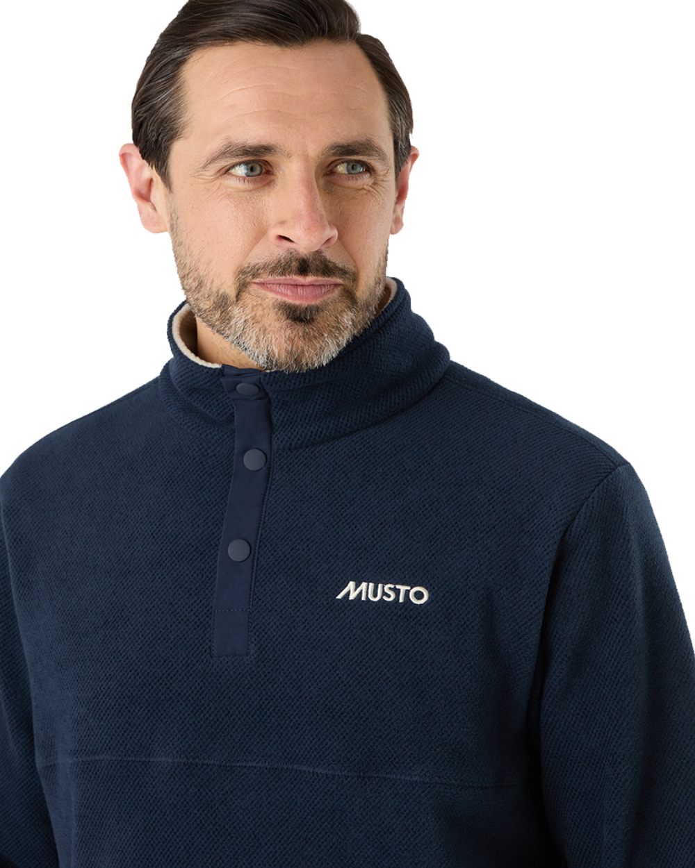 Navy Coloured Musto Mens Classic Fleece Pullover On A White Background 