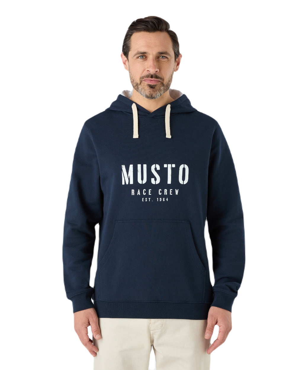 Navy Coloured Musto Mens Classic Hoodie On A White Background 