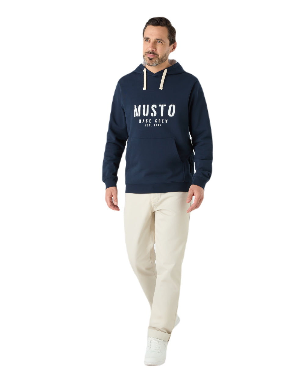 Navy Coloured Musto Mens Classic Hoodie On A White Background 