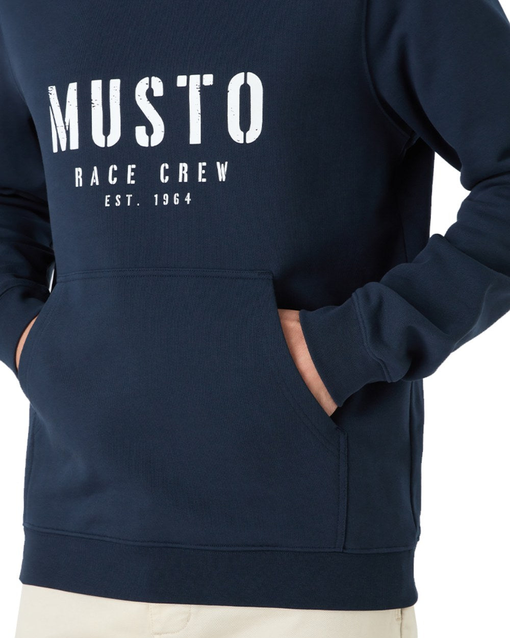 Navy Coloured Musto Mens Classic Hoodie On A White Background 