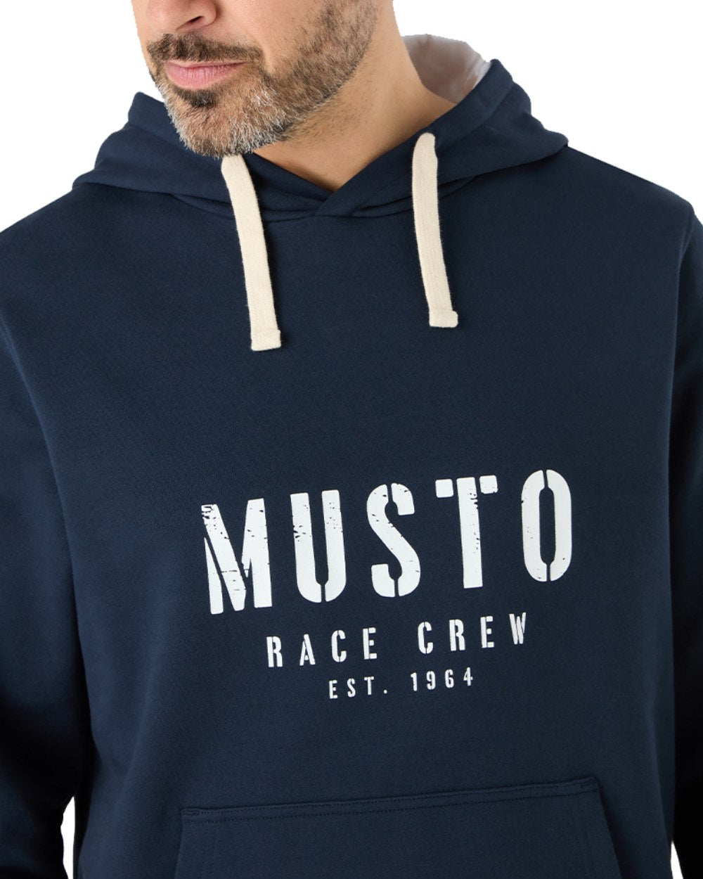 Navy Coloured Musto Mens Classic Hoodie On A White Background 