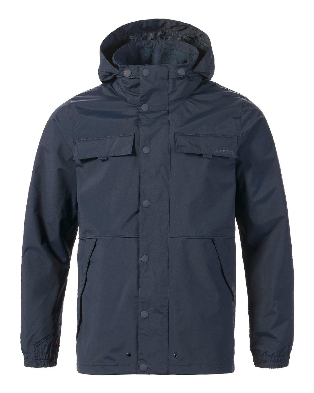 Navy Coloured Musto Mens Classic Shore Waterproof Jacket On A White Background 