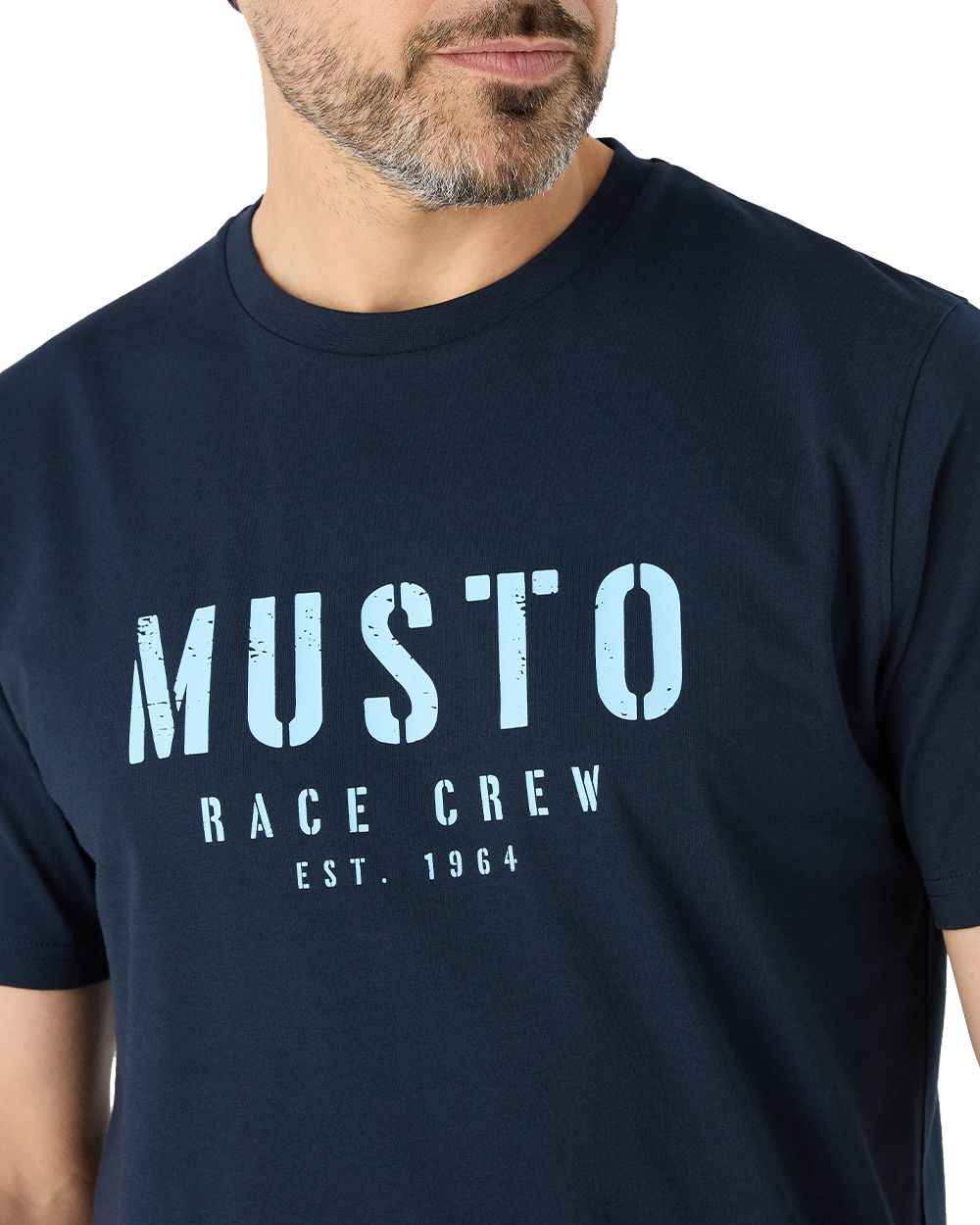 Navy Coloured Musto Mens Classic Short Sleeve T-Shirt On A White Background 