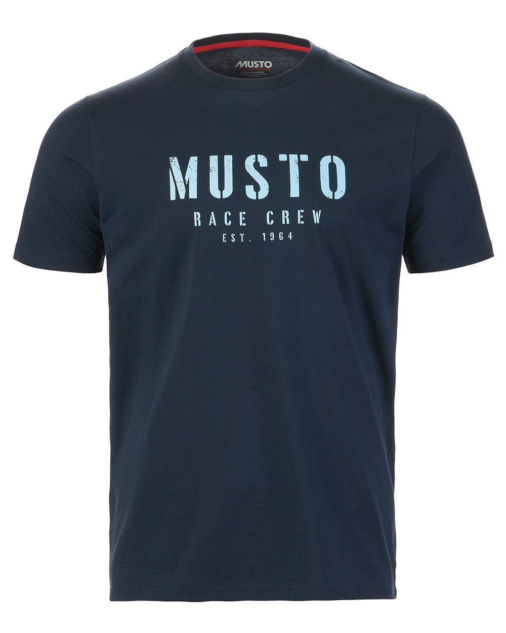 Navy Coloured Musto Mens Classic Short Sleeve T-Shirt On A White Background 