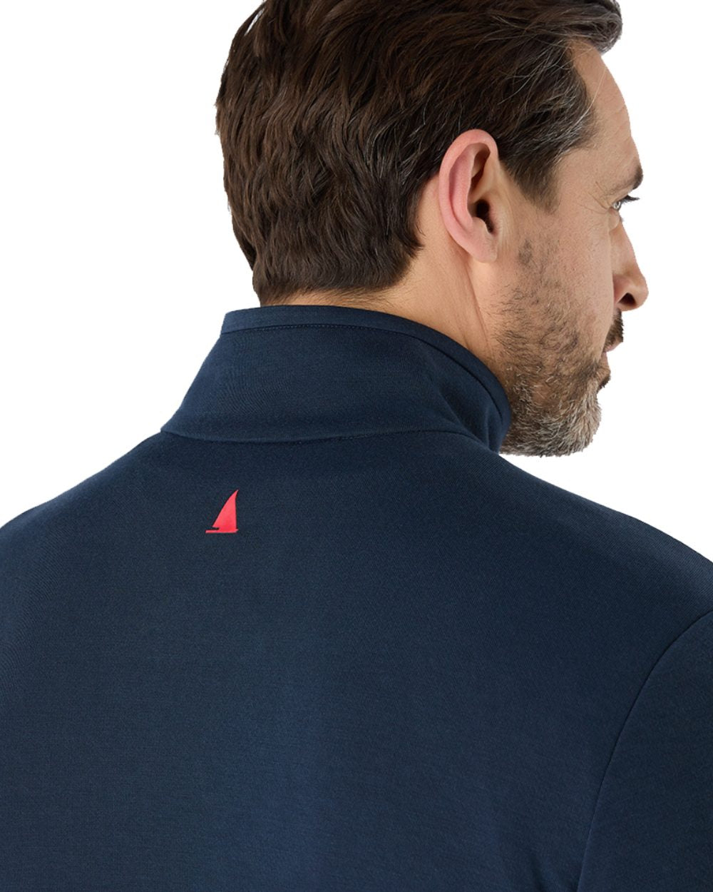 Navy Coloured Musto Mens Fast Dry Half Zip Top On A White Background 