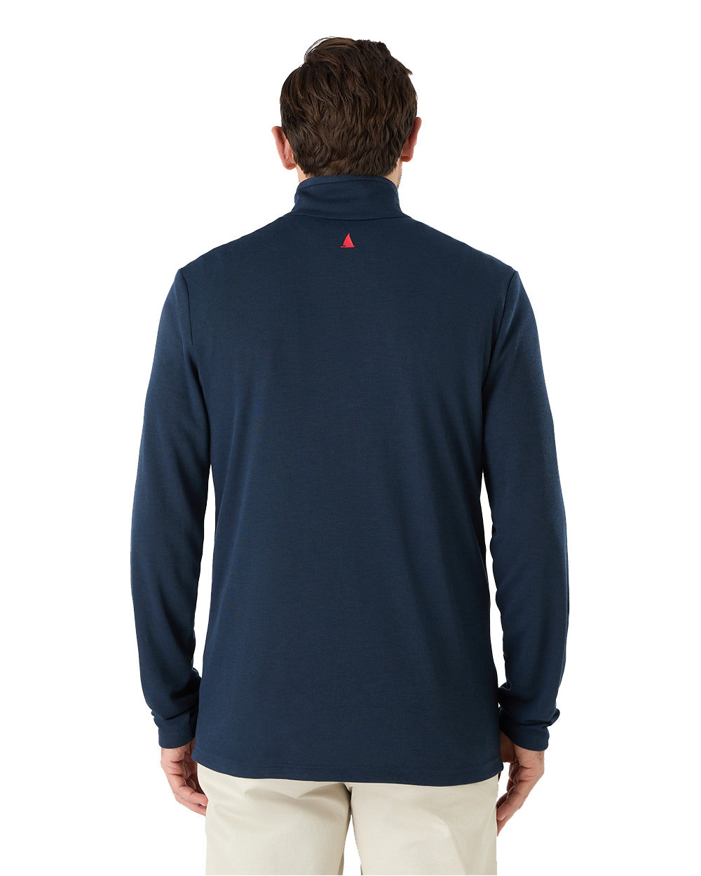Navy Coloured Musto Mens Fast Dry Half Zip Top On A White Background 