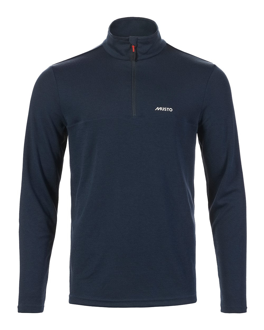 Navy Coloured Musto Mens Fast Dry Half Zip Top On A White Background 