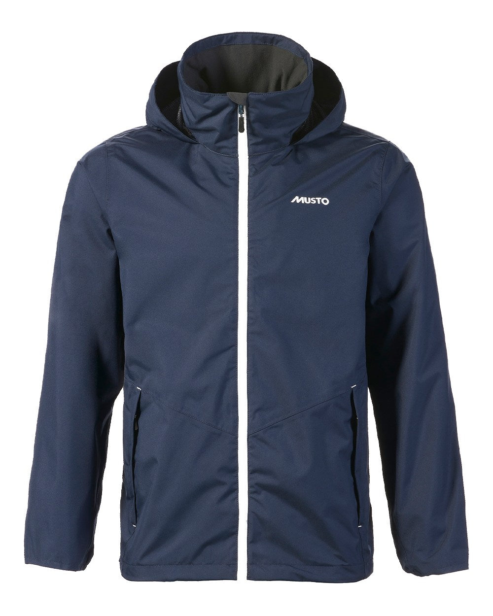 Navy Coloured Musto Mens Nautic Rain Jacket On A White Background 