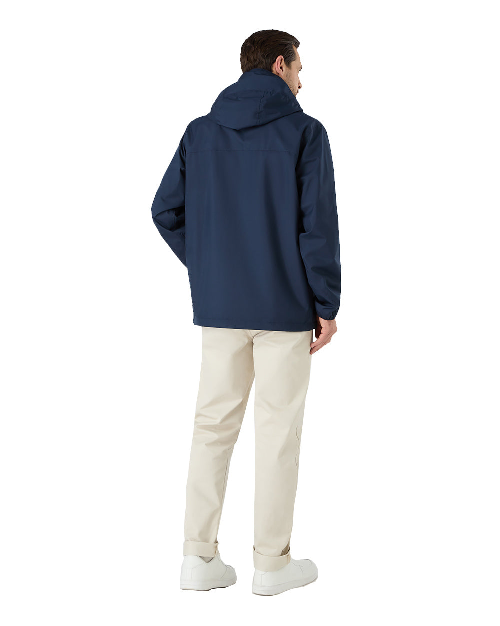 Navy Coloured Musto Mens Nautic Rain Jacket On A White Background 