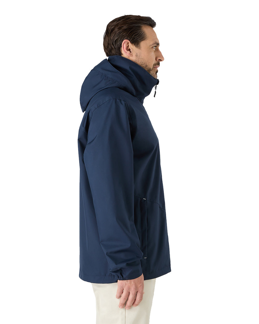 Navy Coloured Musto Mens Nautic Rain Jacket On A White Background 