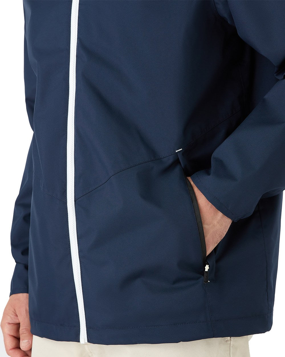 Navy Coloured Musto Mens Nautic Rain Jacket On A White Background 