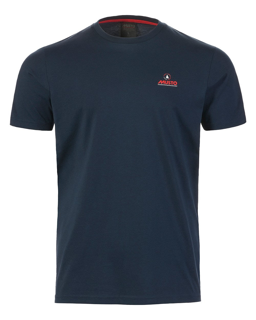 Navy Coloured Musto Mens Nautic Short Sleeve T-Shirt On A White Background 