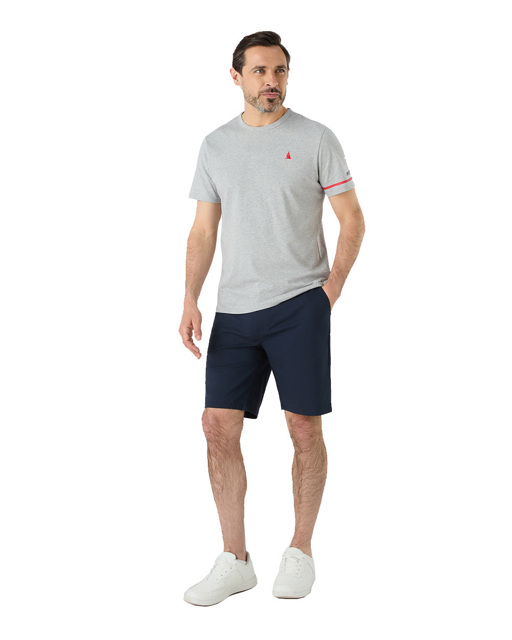 Navy Coloured Musto Mens RIB Fast Dry Shorts On A White Background 