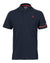 Navy Coloured Musto Mens Red Yacht Short Sleeve Polo Shirt On A White Background #colour_navy