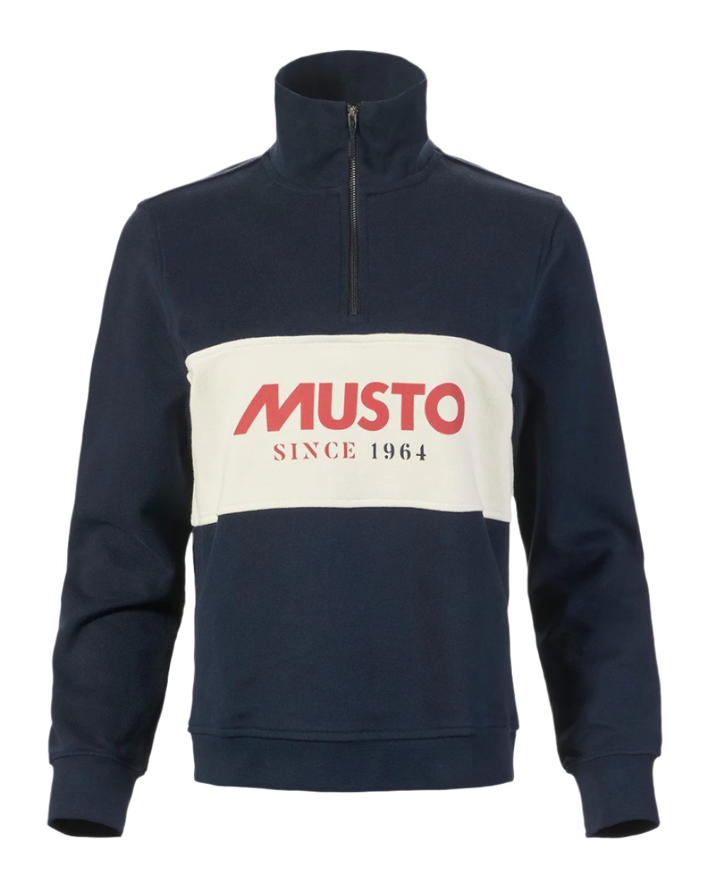 Navy Coloured Musto Womens Classic Half Zip Sweatshirt On A White Background 