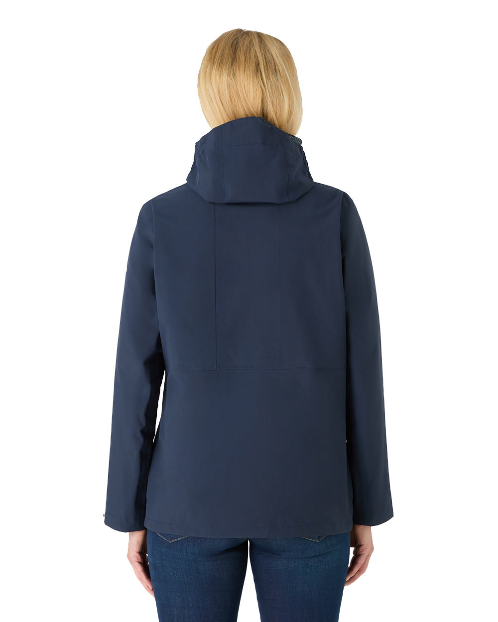 Navy Coloured Musto Womens Marina Rain Jacket On A White Background 