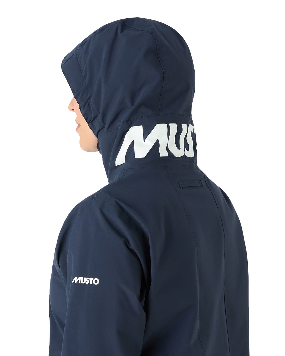 Navy Coloured Musto Womens Marina Rain Jacket On A White Background 