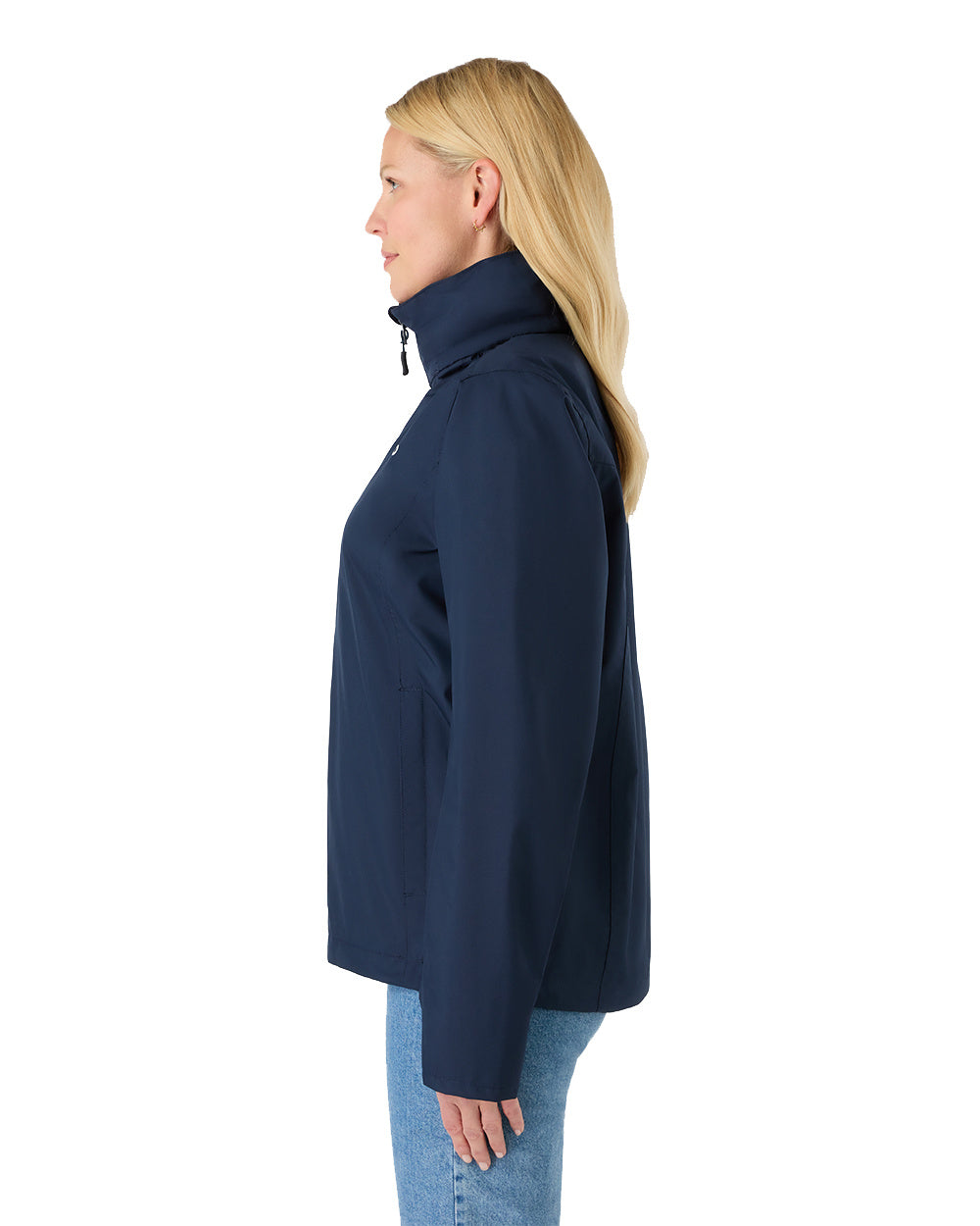 Navy Coloured Musto Womens Nautic Rain Jacket On A White Background 