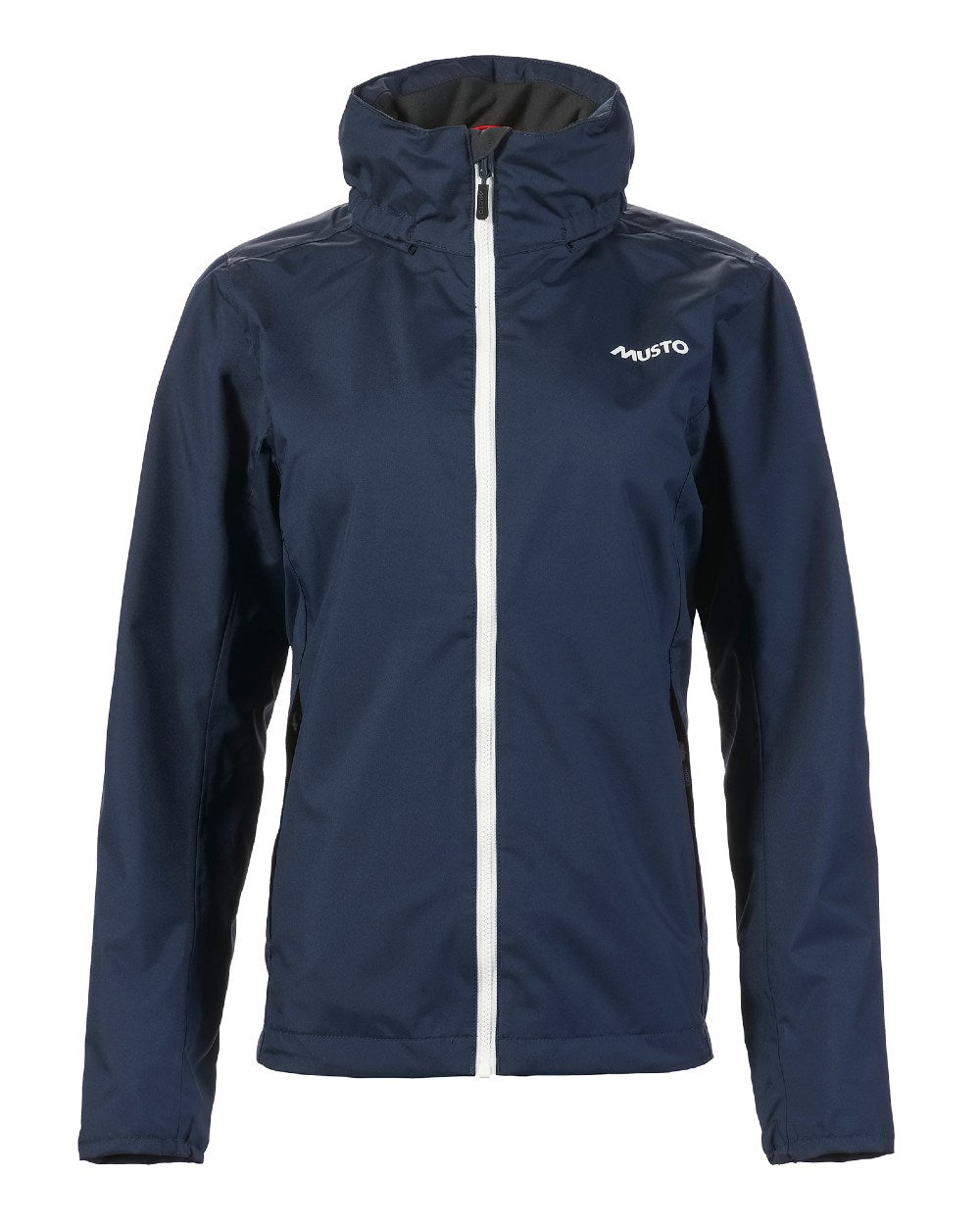 Navy Coloured Musto Womens Nautic Rain Jacket On A White Background 