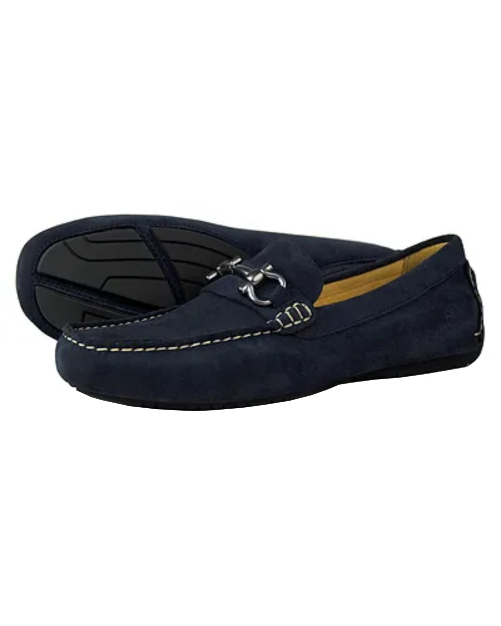 Navy Coloured Orca Bay Roma II Mens Loafers On A White Background 