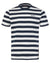 Navy/White Coloured Musto Mens Classic Striped Short Sleeve T-Shirt On A White Background #colour_navy-white