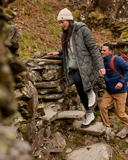 Nori Green Coloured Craghoppers Womens Sweetgrass Jacket on mountain background 