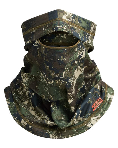 Camo coloured Northern Hunting Ari Opt2 Neck Gaiter on white background 
