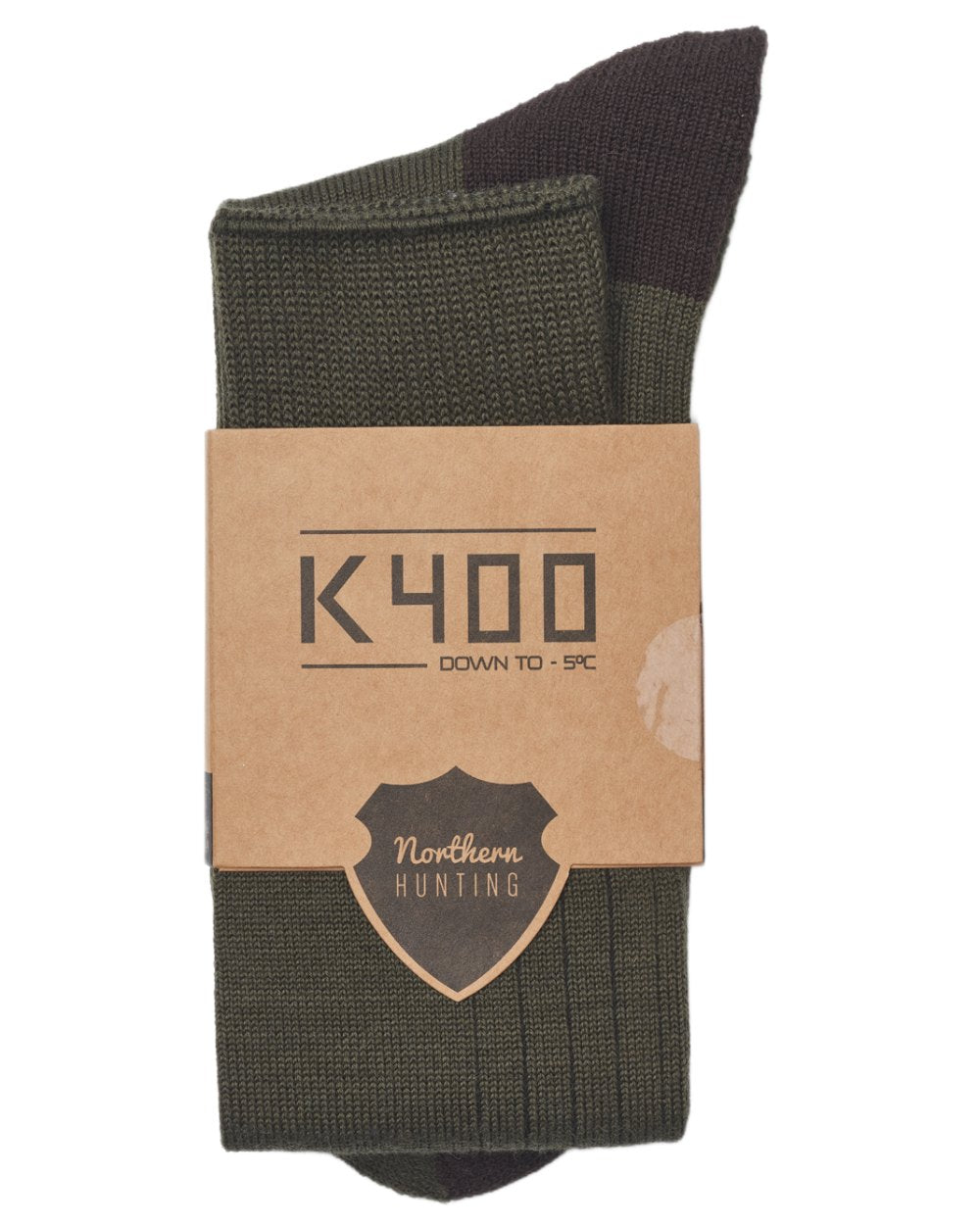 Dark Green coloured Northern Hunting K400 Warm Hunting Socks on white background 