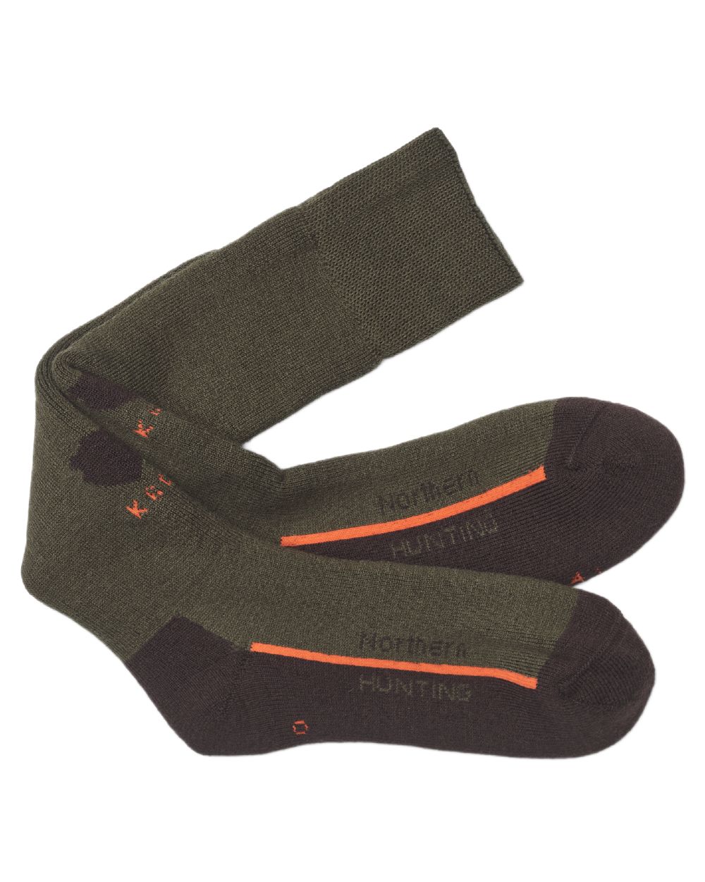 Dark Green coloured Northern Hunting K600 Extra Warm Hunting Socks on white background 