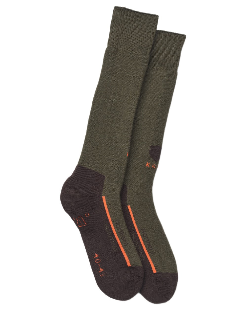 Dark Green coloured Northern Hunting K600 Extra Warm Hunting Socks on white background 