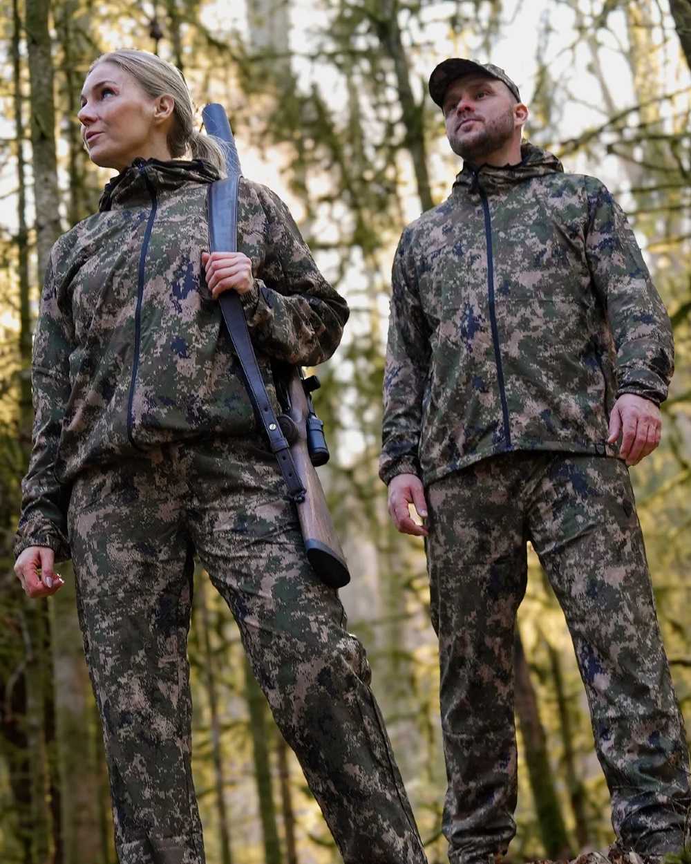 Camo coloured Northern Hunting Kjell Aske Tanatex Hunting Jacket on forest background 