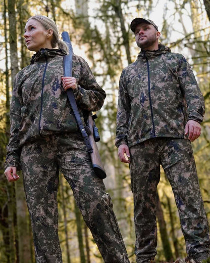 Camo coloured Northern Hunting Kjell Aske Tanatex Hunting Jacket on forest background 