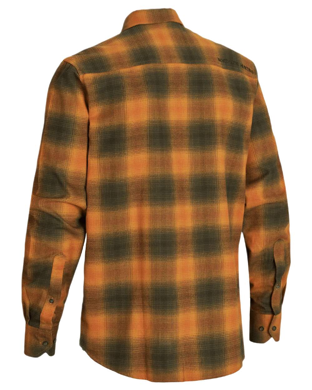 Buckthorn coloured Northern Hunting Mens Alvin Cotton Shirt on white background 